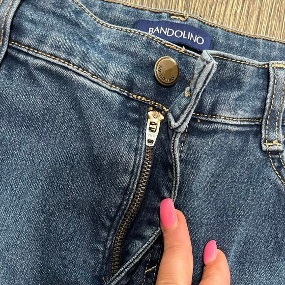 Bandolino Womens Amy Jeans Straight Leg Mid Rise Denim Medium Wash Blue Size 6 - Picture 6 of 11